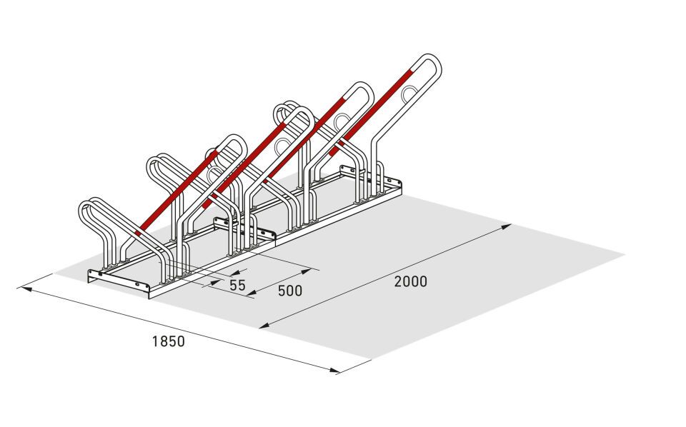 Anlehnparker 2504 XBF mit 4 Einstellplätzen einseitig