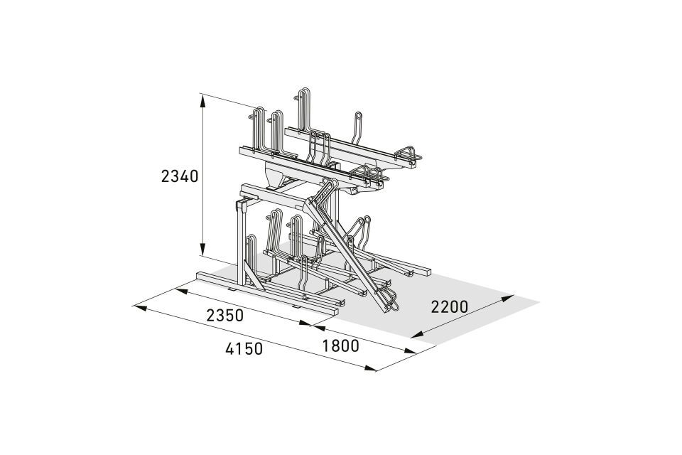 Fahrradparksystem Doppelstockparker BikeHub Premium