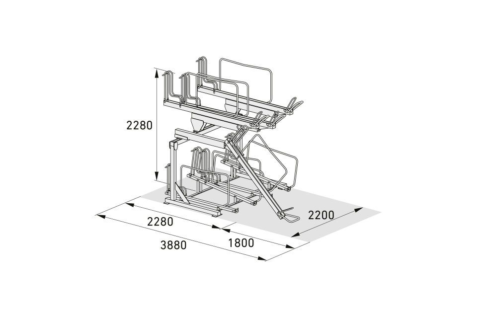 Fahrradparksystem Doppelstockparker BikeHub Economy