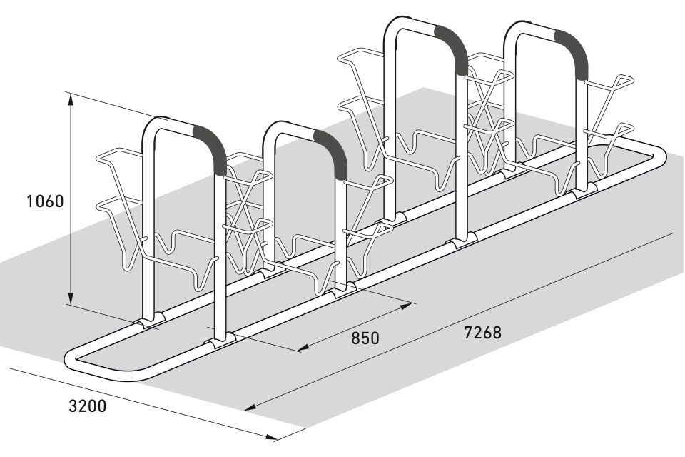 Fahrradparksystem Fahrradanlehnsystem 6000