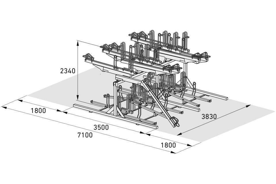 Fahrradparksystem Doppelstockparker BikeHub Premium