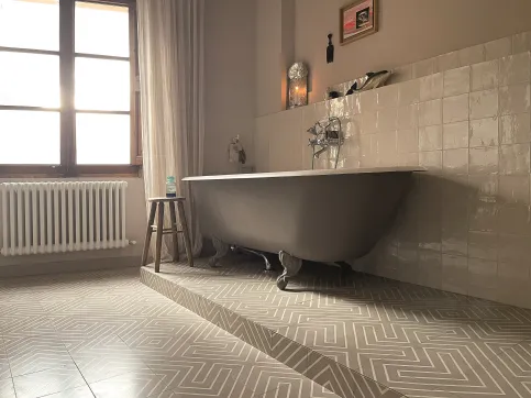 Badezimmer, Zementmosaikplatte N° 51174