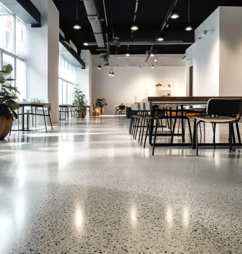 VIA Terrazzo mit braunem Recyclingglas (Visualisierung)