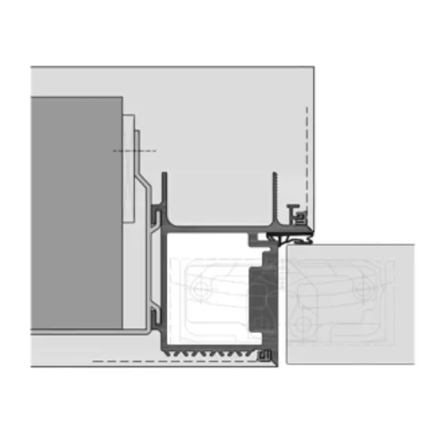 Horizontalschnitt Aluminiumzarge ZEROLINE