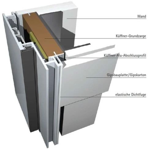 Schematische Zeichnung Aluminiumzarge NZS SLIMLINE