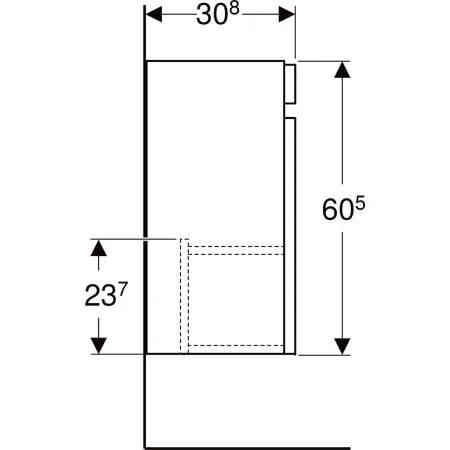 GE Renova Plan US für HWB, 1 Tür 38,4x60,5x30,8cmcm, Nussbaum hickory