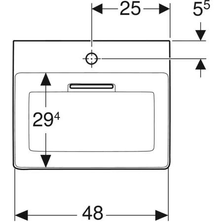 GE ONE AS-WT eckig, 50x41cm, CleanDrain m. Hl., o. Ül., weiß, KeraTect/weiß glzd