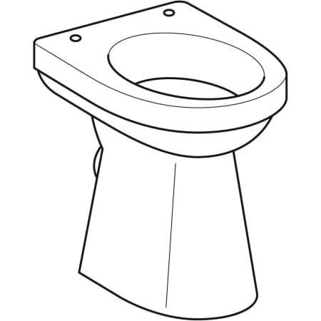 GE Renova Comfort Stand-WC Flachspüler erhöht, Abgang horizontal, weiß