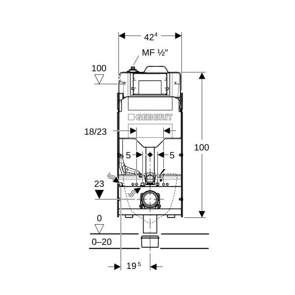 GE GIS Element für Wand-WC