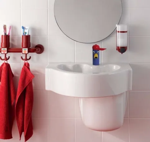 Geberit Bambini Waschbecken mit Geberit Bambini Einhebelmischer