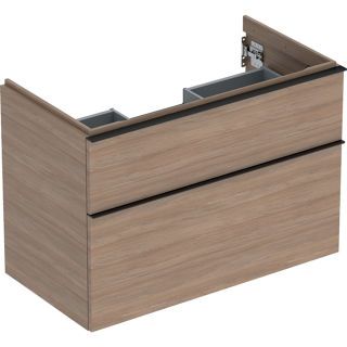 GE iCon Unterschrank für WT, 2 Schubl. 88,8x61,5x47,6cm, Eiche/Gr. Lava