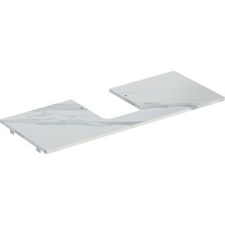 GE ONE WT-Pl. Aus mi. f. AWT Schalenform 120x2x47cm, Marmoroptik weiss matt