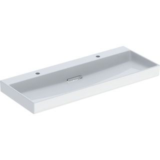 GE ONE Waschtisch 120x48cm, CleanDrain 2 Hl., o. Ül., weiß, KeraTect/weiß glzd