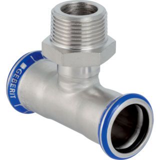 GE Mapress Edelstahl T-Stück mit AG (LABS-frei) d15-R1/2-15