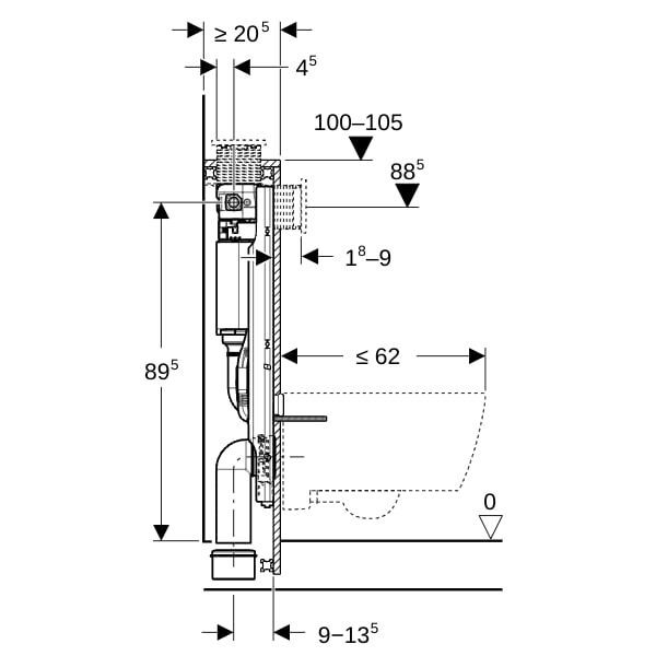 GE GIS Element für Wand-WC