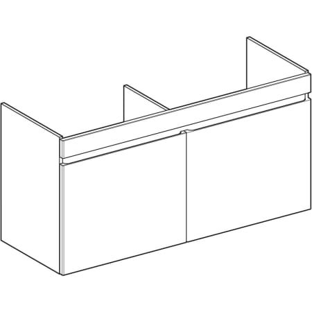 GE Renova Plan US f. DWT m. 2 Schubladen 122,6x60,6x44,6cm, Nussbaum hickory hell
