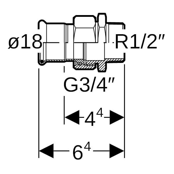 GE Mapress Therm Übergangsverschraubung