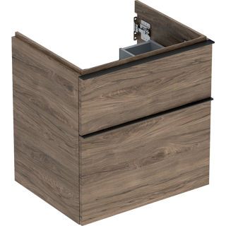 GE iCon Unterschrank für WT, 2 Schubl. 59,2x61,5x47,6cm, Nussbaum hi./Gr. Lava