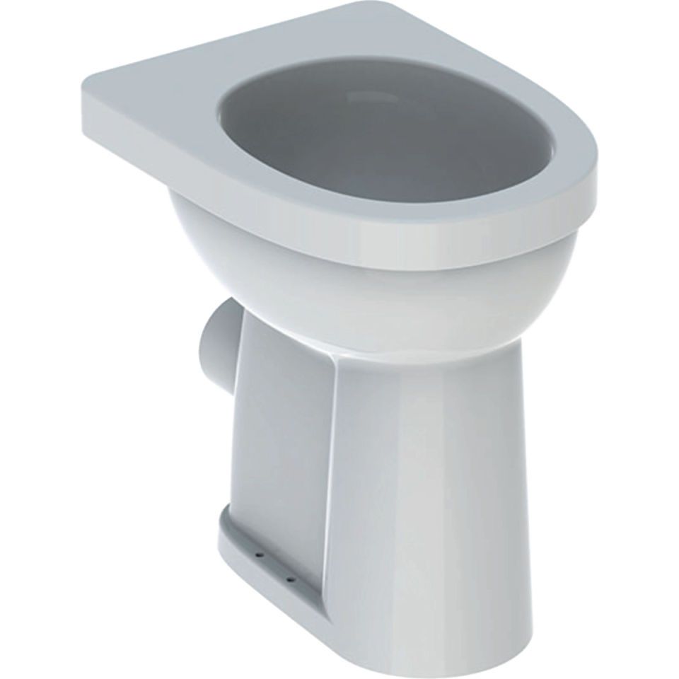 GE Renova Comfort Stand-WC Flachspüler erhöht, Abgang horizontal, weiß