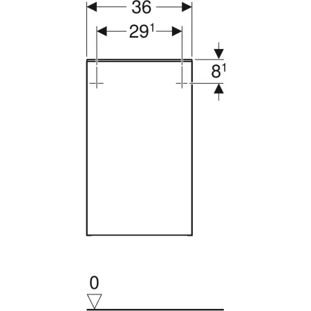 GE Smyle Square Seitenschrank mit einer Tür re, 36x60x32,6cm, Nussbaum