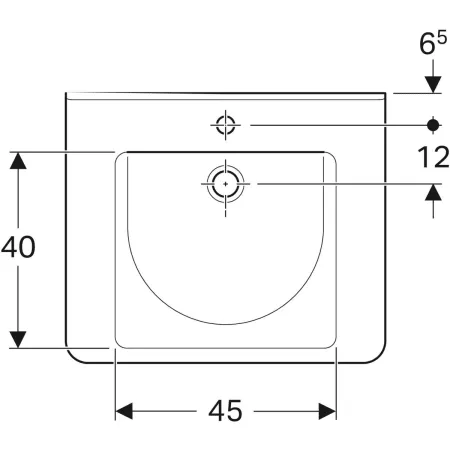 GE Renova Comfort Square WT barrierefrei 65x55cm, m. Hl., m. Ül., weiß