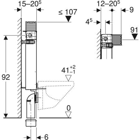 GE Kombifix Element für Wand-WC
