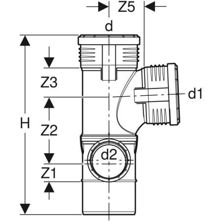 GE Silent-PP Kombiabzweig 87,5Gr links d110/110/75
