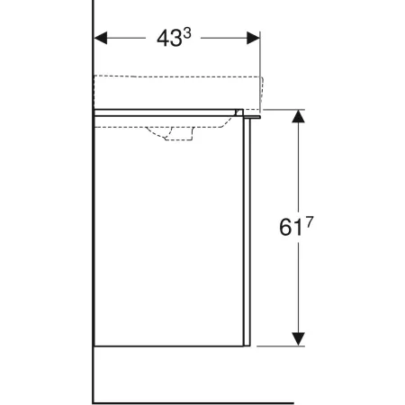 GE Smyle Square US für WT, m. 1 Tür re 53,6x61,7x43,3cm, sand-grau