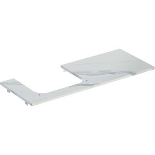 GE ONE WT-Platte, Ausschnitt li, für AWT 120x2x47cm, Marmoroptik weiss matt