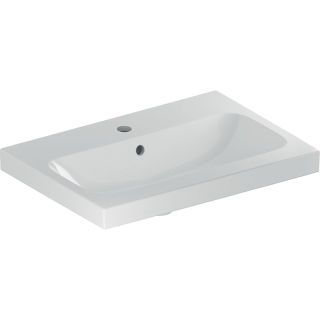 GE iCon Light WT 60x42cm, verk. Ausld. mit Hahnloch, mit Überlauf, weiß