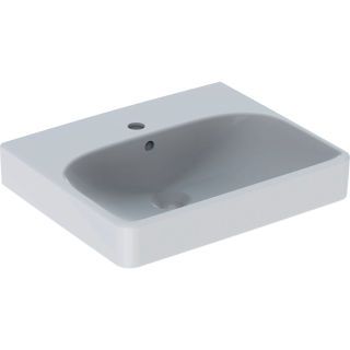 GE Smyle Square Handwaschbecken, 50x41cm m. Hl., m. Ül., weiß