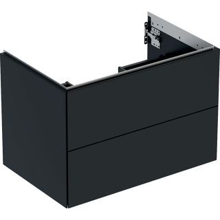 GE ONE Unterschrank für WT/-Platte 2 Schubl., 74x50,4x47cm, schwarz matt