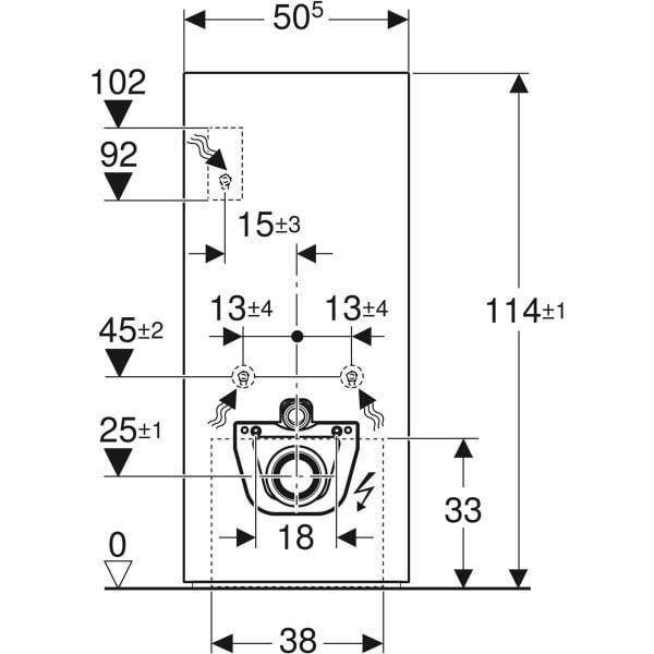 GE Monolith Plus Sanitärmodul f. WWC 114cm Steinzeug Betonoptik, Aluminium