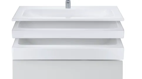 Geberit iCon Waschtische gibt es in drei verschiedenen Höhen.