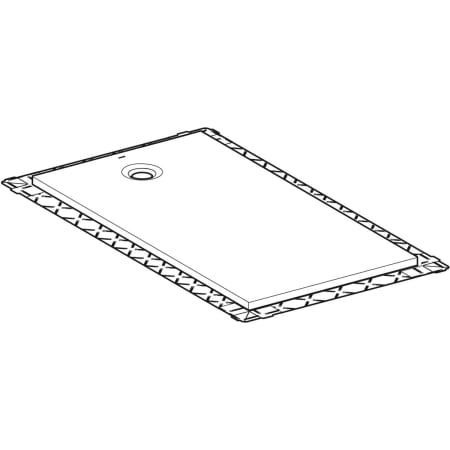 GE Olona Duschwanne 120 x 100 cm rechteckig, mit Dichtvlies, weiß matt