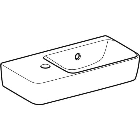 GE Renova Compact HWB, verk. Ausladung 50x25cm, Hl. li, m. Ül., weiß, KeraTect