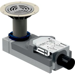 GE DBD-Abl. f. Bodenblg. Vinyl (PVC), Estrichhöhe am Einl. 114-215 mm d=50mm