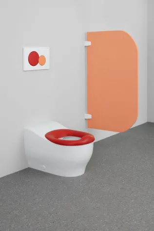 Rot ist als Orientierungshilfe für Kleinkinder besonders gut geeignet, da die Farben Rot und Weiß bereits ab der Geburt unterschieden werden können.