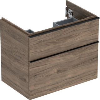 GE iCon Unterschrank für WT, 2 Schubl. 74x61,5x47,6cm, Nussbaum hicko./Gr. Lava