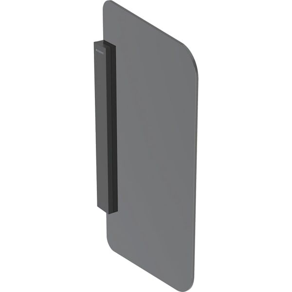 GE Urinaltrennwand, Halter: schwarzmatt Glas: anthrazit / satiniert