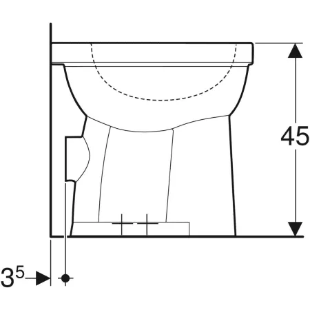 GE Renova Comfort Stand-WC Flachspüler erhöht/barrierefrei, Abgang horiz., weiß