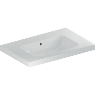 GE iCon Light Waschtisch 75x48cm Ablagefläche, o. Hl., m. Ül., weiß