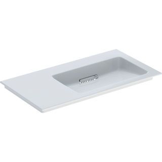 GE ONE MWT 90x48cm, CleanDrain, Ablg.li o. Hl., o. Ül., weiß, KeraTect/weiß glzd