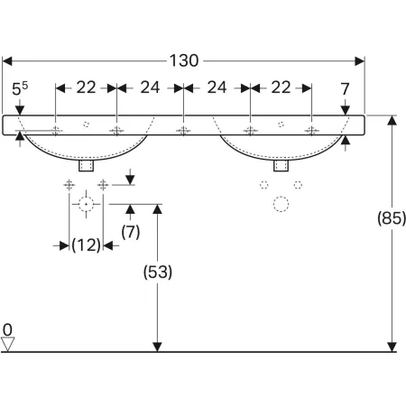 GE Preciosa Doppel-Waschtisch