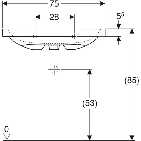 GE iCon Light Aufsatzwaschtisch