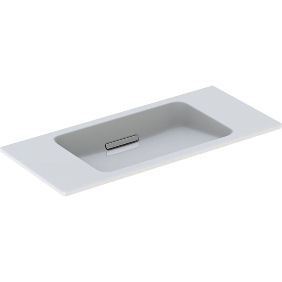 GE ONE WT, 90x40cm, CleanDrain, v.Ausld. o.Hl., Ül.verd., weiß Tect/hgl.verchr.