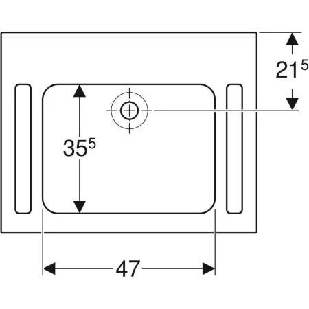 GE Publica WT, eckiges Design, m. Auss. 70x55cm, demenzgerecht, o.Hl.,o.Ül, weiß