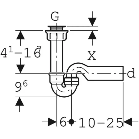 GE Duschwannenablauf d56