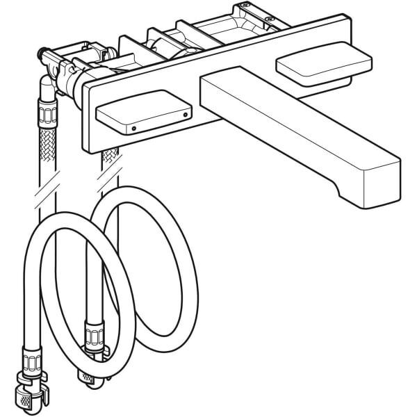 GE ONE WT-Arm. eck. Des. W.-Mont. 2Gr. für UP-Funktionsbox, L:22cm, swm/Etc.