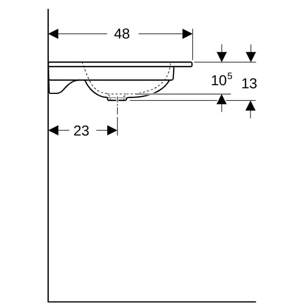 GE iCon Möbelwaschtisch 75x48cm ohne Hahnloch, ohne Überlauf, weiß GE iCon Möbelwaschtisch 75x48cm ohne Hahnloch, ohne Überlauf, weiß